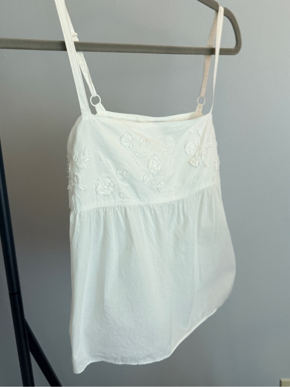 GAP White Embroidered Strap Tank